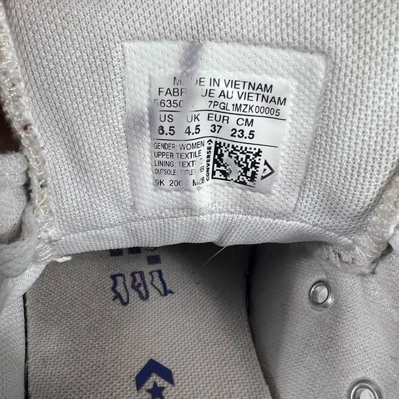 Converse Womens All Star‎ Ox Low Casual Sneaker Optical White Stripes Size 6.5 - Picture 8 of 8